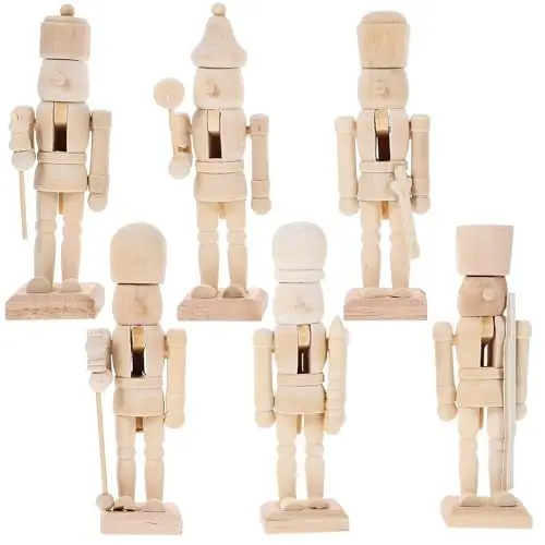 Produktbild: JOINPAYA 6 Stück Holz Unvollendete Soldat Nussknacker: Mini Leere DIY Holz Soldat-nussknacker Für Weihnachten Nussbaum Ornament Verzierung