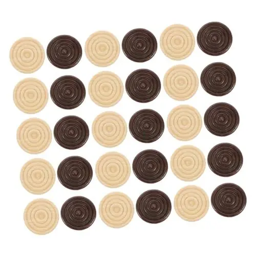 Produktbild: JOINPAYA 72 Stück Dame-zubehör Schachbrett Schach Schachbrett Zubehör Schach Für Brettspiel Holz Dame Schach Ersatz Holz Schach Ersatz-holzsteine Backgammon-spielzubehör Hölzern