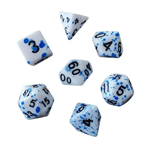Produktbild: JOINPAYA 7stücke Teiliges Set Blutwürfel Mit Spritzern Für Rollenspiele Originelle Würfel Für Partys Brettspiele Und Halloween-Dekoration