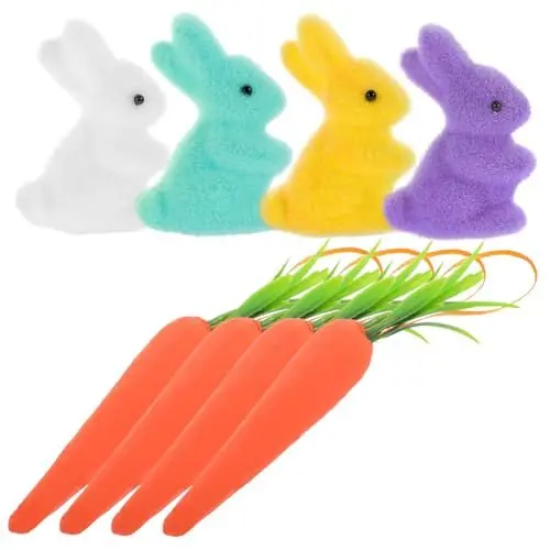 Produktbild: JOINPAYA Entzückende Hasenfiguren Karottenornamente Osterdekoration Heimstatuen