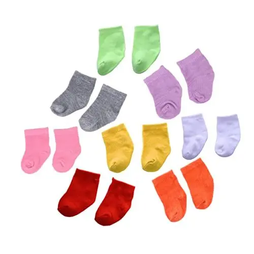 Produktbild: JOINPAYA 18 Zoll Puppensocken 8 Paar Minisocken-Set Spielhaus- Puppenzubehör Realistisch Schön Waschbar Wiederverwendbar