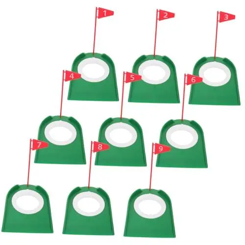 Produktbild: JOINPAYA Golf Putting Cup Set 9-teiliges Kunststoff-lochbecher-Set Mit Flaggen Golf-trainingsgerät Zum Üben