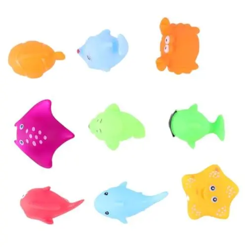 Produktbild: JOINPAYA 9St Wasserspielzeug Animal-Design säugling Lustig wasserspielsachen badezuber badefass + Tierspielzeug Badespielzeug für Kinder Badewanne Spielzeug Schwimmendes Badespielzeug