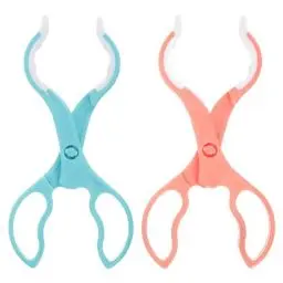 Produktbild: JOINPAYA Babyflaschenzange 2 Stück Abnehmbare Rutschfeste Futterklemme Babymilchflaschenklemme Babyflaschen-Clip-Halter Schnullerklemme Rosa Blau 24 X 9 Cm