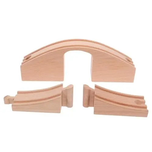 Produktbild: JOINPAYA Holzschiene holzbahn Zug holzeisembahn Spielzeugbrücke Holz Zugstrecke System züge modellbahn zubehör Hängebrücke Zugszenen-Layout-Requisite Gleismodell hölzern Khaki