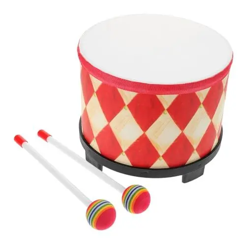 Produktbild: JOINPAYA Kindertrommel Marschtrommel Chinesisches Instrument Kleinkind-trommeln Kleine Trommel Musikspielzeug Kinder Trommeln Kinderinstrumente Hand Tamburin Schamanentrommel Hölzern Rot