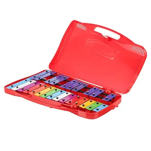 Produktbild: JOINPAYA Kleinkinderinstrumente Xylophon Für Babys Ab 6 Monaten Glockenspiel Für Kinder Schlaginstrument Musikinstrument Xylophon Für Kleinkinder 1-3 -xylophon Kunststoff-Box Rot