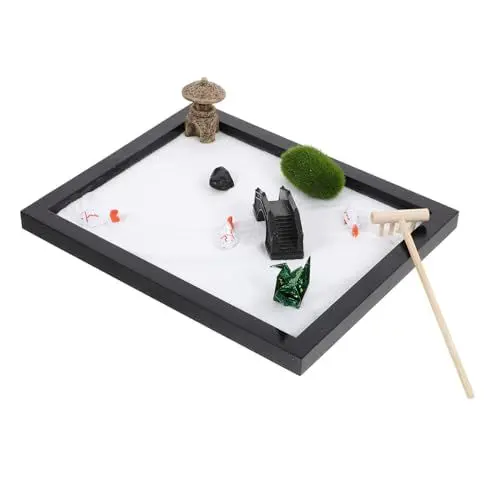Produktbild: JOINPAYA Schaffen Sie Ruhe Mit Dem Schwarzen Miniatur-landschaftssandtisch Zen-Garten-spielzeugset Für Jungen Und Mädchen Meditation Achtsamkeit
