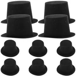 Produktbild: JOINPAYA Schwarze Mini-Zylinder 10 Stück Miniatur-Zylinder Aus Kunststoff Zauberhüte Für Diy-Schneemann-Dekoration Partyzubehör Weihnachten Geburtstag Hochzeit Familientreffen 6 5 Cm