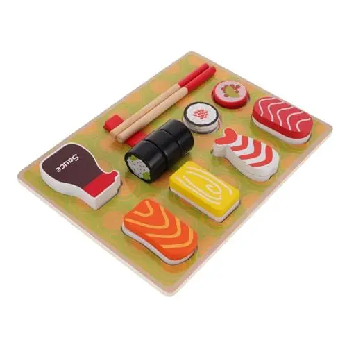 Produktbild: JOINPAYA Set Sushi Spielzeug Rollenspiel Küchenspielzeug Essen Lernspielzeug Rollenspiel Sushi Für Kinder Spielzeugküche Mini Kochspielzeug Holz Essen Angeln Spielzeug Für