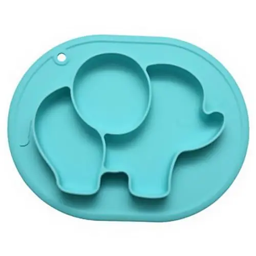 Produktbild: JOINPAYA Teller Kindertabletts Zum Essen Kindergeschirr Silikonplatte Geteiltes Babygeschirr Fach Platte Geschirr Werkzeug Zum Füttern Von Babys Kieselgel Blue