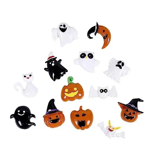 Produktbild: jojofuny 100 Stück Halloween-Verzierungen Für Scrapbooking Halloween-Charms Halloween-Tischdekoration Große Ornamente Geschenkornamente Kürbisse Dekor Halloween-Bastelbedarf
