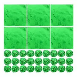 Produktbild: jojofuny 100st Platz Candy Papier Bastelpapier Mit Goldfolie Bonbonpapier Für DIY-Pakete Aluminium Folie Grün Bonbonfolienverpackungen Bonbonverpackungen Folie Metall Braut Kraftpapier
