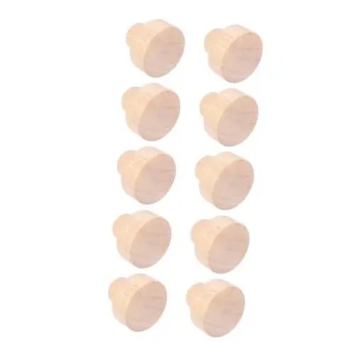 Produktbild: jojofuny 10stücke Holz Möbelknöpfe Teiliges Runde Schubladengriffe Elegante Türknäufe Für Schränke Robustes Material Installieren Für Möbelzubehör Vintage Stil