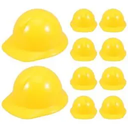 Produktbild: jojofuny 10 Stück Mini Mauhelm Miniatur bauhut Bauhelm Puppen Hut Kinder Spielzeug Helm Schutzhelm Weinflasche Abdeckung Stopper Flaschen Mützen Jungen 4x3.7x2cm