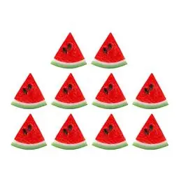 Produktbild: jojofuny 10 Stücke Künstliche Wassermelone Platten Simulation Wassermelone Künstlich Dekoration Requisiten Home Wassermelone Früchte Mini für Lustige Obst Fotografie Scheibe Hochzeit