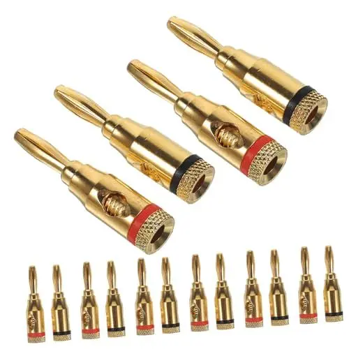 Produktbild: jojofuny 12 Paare Lautsprecher Stecker Bananenclip Bananen-audiostecker Audio-Klinkenstecker Audioanschluss Mit Bananenstecker Audio- Vergoldeter 24k Bananensticks Kupfer Hi-fi