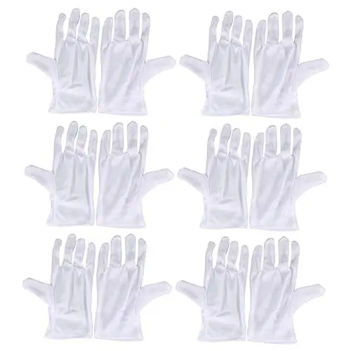Produktbild: jojofuny 12 Paare Medizinische Handschuhe Outdoor-handschuhe Handschuhe in Lebensmittelqualität Gartenhandschuhe Handschuhe Zum Reinigen Essen Weiße Handschuhe Draussen Arbeit