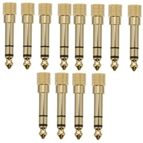 Produktbild: jojofuny 12 STK Hochfrequenzadapter vergoldeter Headset-Adapter Adapter von 3,5 mm auf 6,3 mm kopfhörer verteiler vergoldeter 3,5 mm auf 6,3 mm Adapter Audio-Adapter Kupfer