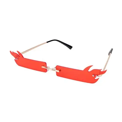 Produktbild: jojofuny 1 Stück Lustige Brille Retro-Dekor Modische Brille Funky Sonnenbrille Bunte Sonnenbrille Flammenform-Sonnenbrille Party-Sonnenbrille Make-Up-Brille Schlanke Sonnenbrille