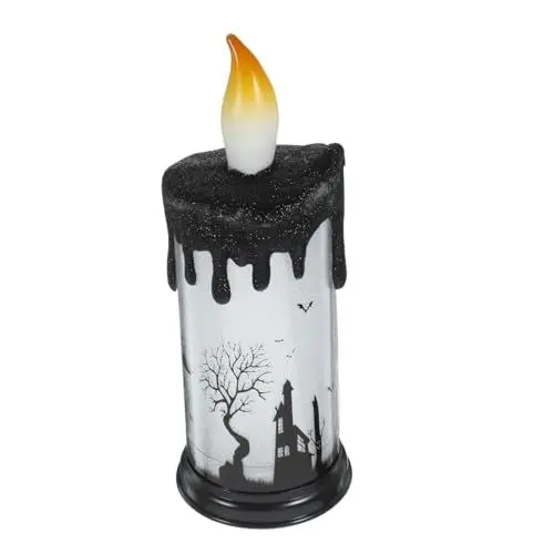 Produktbild: jojofuny 1stk Halloween-kerzenlichter Atmosphäre Geführte Kerze Flammenlose Kerze Halloween-leuchterkerze Halloween-glitzer Led-kerzenlampe Halloween-requisiten Dekorative Led-kerze Plastik