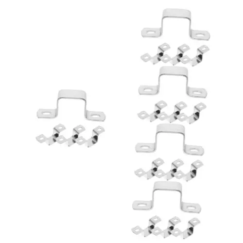 Produktbild: jojofuny 20 Stk Schnalle Aus Vierkantrohr Pvc-clips Halterung Für Rohrschelle U Klemmen Schlauchhalter U Klipst Stützklemme Vierkantrohrschellen Halterungen Rostfreier Stahl