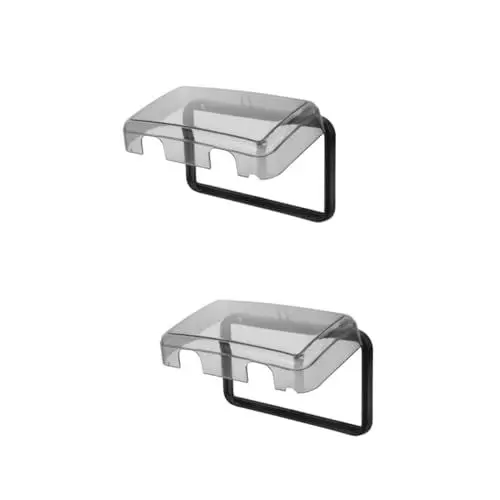 Produktbild: jojofuny 2stücke Wasserdichte Steckdosenschutzhülle Selbstklebend Outdoor Schutzabdeckung Für Steckdose Spritzschutz Für Badezimmer Und Feuchträume Modernes Design Platzsparend Und