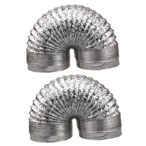 Produktbild: jojofuny 2St Trockner-Entlüftungsschlauch Klimaanlagenventilator Trockner-Lüftungsreiniger-Kit flexibler Luftführungsschlauch Luft Aluminium trockner kanal schlauch Kanalschlauch Silver
