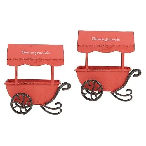 Produktbild: jojofuny 2St Wagenzubehör Requisiten schubkarre Kindertrolley Spielzeug basteln bastelset Heimdeko Metall Dekorationen Vase Modell schmücken Weißblech