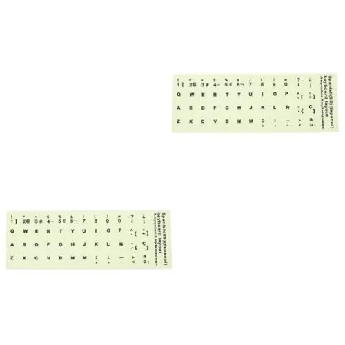 Produktbild: jojofuny 2 Blätter Tastatur-Glüh-Aufkleber leuchtende Tastaturaufkleber virtuelle Tastatur Buchstaben Aufkleber leuchtbuchstaben leuchten in den dunklen Tastaturaufklebern Computerzubehör