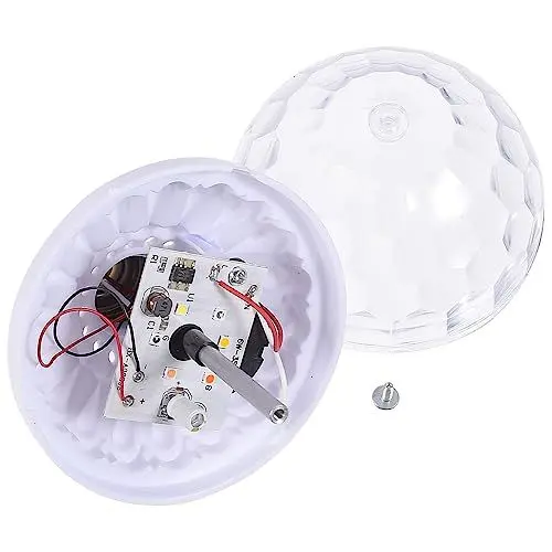 Produktbild: jojofuny 2 Stk Rotierendes Licht Garten Wasserschale Fernglühbirnen Für Lampen Disco-kugel-lichter Led-lampen Disco-led-licht Rotierende Kugellampe Dj-licht Blitz Plastik Weiß Bunte Lichter