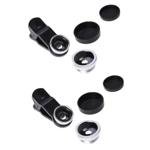 Produktbild: jojofuny 2 Stücke 3 1 Fisheye-objektiv Für Telefon 3 in 1 Weitwinkel-makro-objektiv Clip Für 6s/6/1 Mini 3/2 Touch