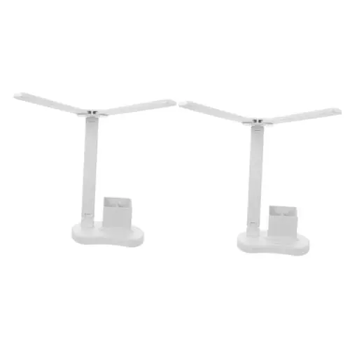Produktbild: jojofuny 2st Doppelköpfige Tischlampe Schreibtischlampe Studie Tischlampe Led-schreibtischleuchten Dimmbare Tischlampe Lampenschirm Aus Kunststoff Keine Batterie Leselicht Student