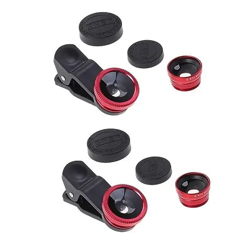 Produktbild: jojofuny 2-teiliges Objektiv-Set Für Smartphones 3-in-1-weitwinkel-fischaugen-objektive Clip Für Hohe Bilder