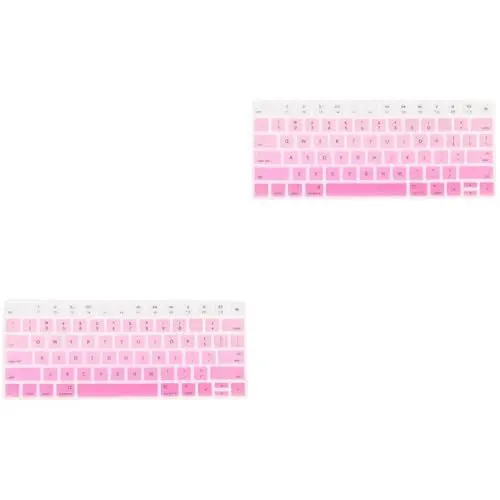 Produktbild: jojofuny 2stücke TPU Tastaturschutzabdeckung Für Keyboard Staubdicht Ultra-dünn Schutz Vor Flüssigkeiten Und Schmutz Rosa Gradient Design Kompatibel Mit Us-Layout