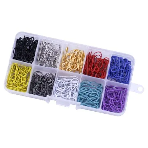 Produktbild: jojofuny 300 Stück Teiliges Sicherheitsnadeln Birnenform Bunte Metall Stopfnadeln Farben Robustes zum Stricken Markieren und Basteln Vielseitig Einsetzbar für DIY und Kleidung