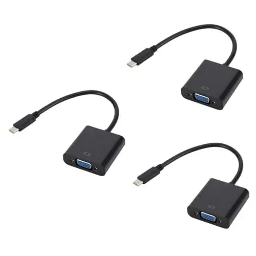 Produktbild: jojofuny 3St USB-c auf vga adapterkabel USB-C-VGA-Adapter USB-C zu VGA Kabel USB-C zu VGA Adapterstecker Typ-C-zu-VGA-Konverterkabel USB-c zu Adapter USB auf VGA Handy Ladegerät 12a