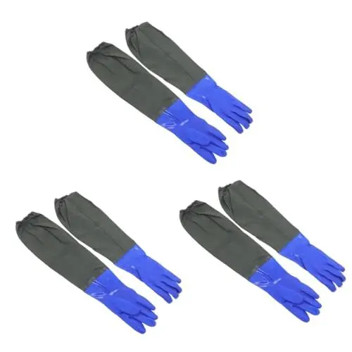 Produktbild: jojofuny 3 Paare Extra Lange Wasserdichte Handschuhe Manschette Multifunktions-gartenhandschuhe Handschuhe Zum Reinigen Tragbare Angelhandschuhe Maschinen Mann Zubehör Fische Fangen Stoff