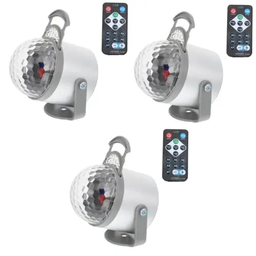 Produktbild: jojofuny 3 Sätze Crystal Ball Lampe led ligts led-light discolampe Sprachsteuerungslampe bunte Kugellampe Disco-Licht ktv Kugellampe Stimmenkontrolle magische Kugellampe bunte Lichter