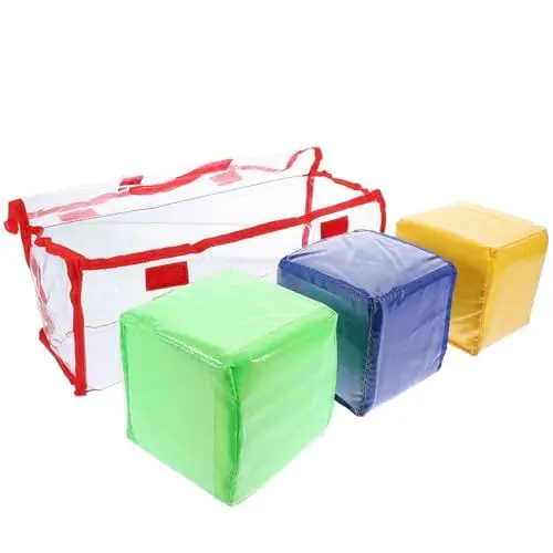 Produktbild: Lernspielzeug 3 Stück Stabile Würfel Mit Taschen Lernkartenhalter Frühpädagogische Lehrhilfe Schulbedarf Spielwürfel Zum Lernen