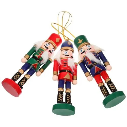 Produktbild: jojofuny 3st Nussknacker Kurt Adler Holzausschnitt Zum Aufhängen Eines Weihnachtliche Tischdekoration Für Die Weihnachtssoldatenfiguren Weihnachtsdeko Ornamente Hölzern Weihnachten