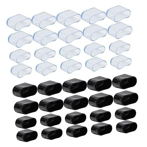 Produktbild: jojofuny 40St rutschfeste Füße für Tische und Stühle schutzkappen lärmschutz Schwarze Stühle Schreibtischschutz Fußpolster Schreibtisch-Fußschützer Abdeckungen für Schreibtischfüße Oval PVC