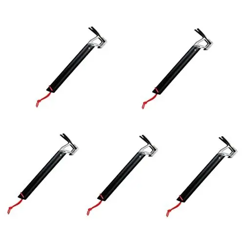 Produktbild: jojofuny 5St Lagerkeule outdoor werkzeug outdoor tool Edelstahlhammer Rucksackzelt Multifunktions-Zelthammer Minizelt hammer aus edelstahl Nagelauszieher für Zelte Aluminiumlegierung Black