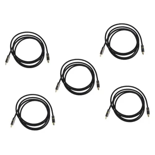 Produktbild: jojofuny 5st Optisches Audiokabel Optische Lichter Lautsprecherkabel Lichtwellenleiter Cinch-kabel Glasfaserkabel Digital Usb Lwl-anschlüsse Optik Glasfaser-audiokabel Black Nylon