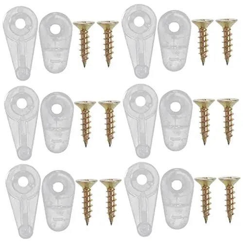 Produktbild: jojofuny 60 Sätze Glasclip Befestigungselemente Für Spiegelhalterungen Spiegelhalterclips Tür Plattenklemme Spiegelclips Glashalteclips-kit Glasklammern Schrankglas-clips Plastik