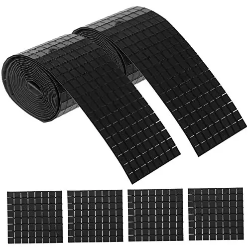 Produktbild: jojofuny 12 Rollen Selbstklebende Mosaikaufkleber, Diy Mosaik Bastelmaterial, Schwarz, 4x50cm, 5x5mm, FüR Wand- Und Innendekoration