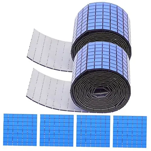 Produktbild: jojofuny 6 Rollen selbstklebende Mosaikaufkleber Minispiegel quadratische Spiegel Küche Wohnkultur Fliese Mosaik Wandtattoo dekorative Abziehbilder zu Hause schmücken Spiegel Aufkleber Glas