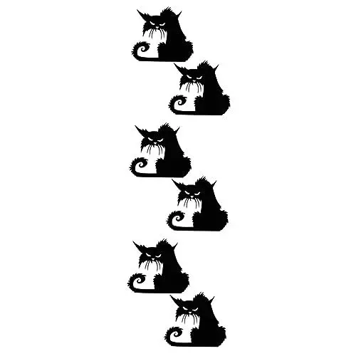 Produktbild: jojofuny 6 Stk Dekoration Katze Wandaufkleber Entfernbare Wanddekorationsaufkleber Bad Einkaufen Stock Pvc Halloween-wandaufkleber Gruselige Aufkleber Shops Diy Fenster Aufkleberwand