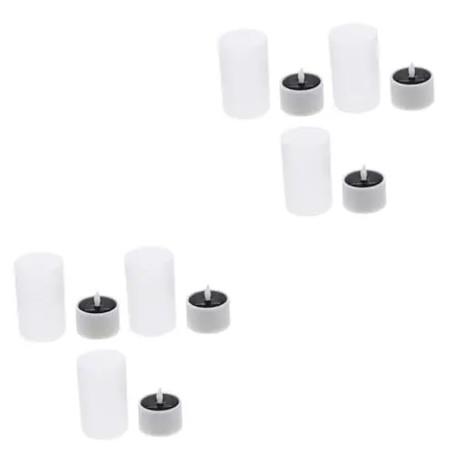 Produktbild: jojofuny 6 Stück Kerzenlicht Elektrische Kerzenlampe LED Teelicht Solar Kerzenlampe Solarenergie Kerze Dekorative Lampe