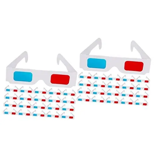Produktbild: jojofuny 80 STK 3D-Brille aus Papier Filme Papierbrille 3D-Brille Anaglyphenpapier 3D-Filmbrille Glitzerpapier D Papierbrille schnapsgläser Papier Anaglyphenbrille rot blau 3D-Brillenpapier